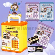 Labubu Piggy Bank ATM Machine Unlock with Card & Fingerprint Tabung Simpanan Password Safe Box Tabun
