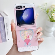 เคสโทรศัพท์จี้การ์ตูนเจ้าหญิงสำหรับ Samsung Galaxy Z Z Flip 5 4 3 Z Flip5 ZFlip5กันกระแทก