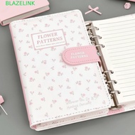 BLAZELINK Money Saving Binder, PU Leather a6 Size Cute Flowers Budget Binder, Planner Book Loose Lea