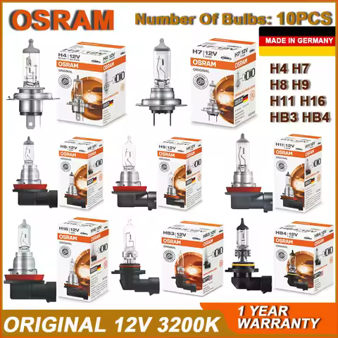 OSRAM Original H4 H7 H11 HB3 HB4 3200K Headlight H8 H9 H16 9005 9006 Standard Lamps Car Halogen Bulb