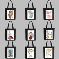 B02 AESTHETIC BLACK CANVAS TOTE BAG FOR KIDS TEENS WOMEN GIRL LADY