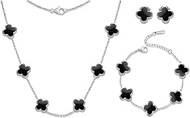 Four Leaf Clover Necklace Bracelet Earring Set for Women | 18K Gold Plated 4 Leaf Lucky Jewelry