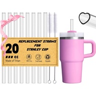 Haundry 8 Pek Penyedut Minuman Plastik Berbentuk Hati yang Boleh Digunakan Semula untuk Stanley 20 o