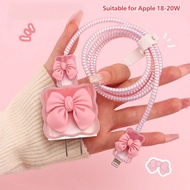 Wave Gradient Versatile Cute Bow Charger Case for Apple 18-20W Charger