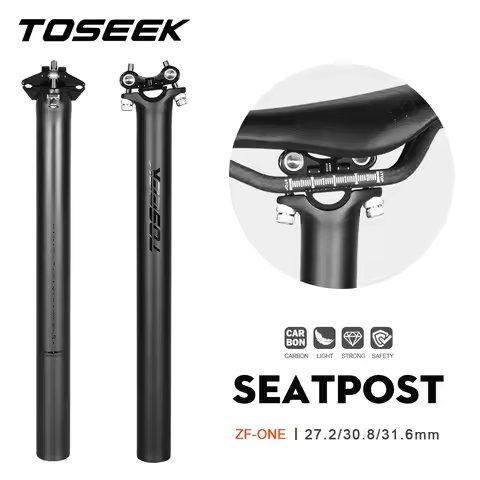 TOSEEK ZF-ONE Carbon Seatpost Offset 0mm Bike Seat Tube MTB/Road Bicycle Seat Post 27.2/30.8/31.6mm 