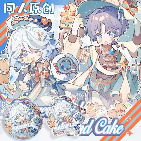 2025 Anime Genshin Impact Furina Wanderer Venti Candy Badge Pendant Instant Camera Laser Ticket Acry
