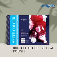 MayArt SC Wire-O Watercolour Book 300gsm 100% Cellulose Rough A3/A4 Buku Lukisan Cat Air