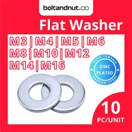 [10pcs] Flat Washer Zinc Plating | M3 M4 M5 M6 M8 M10 M12 M14 M16 | M6 Washer M8 Washer M10 Washer M