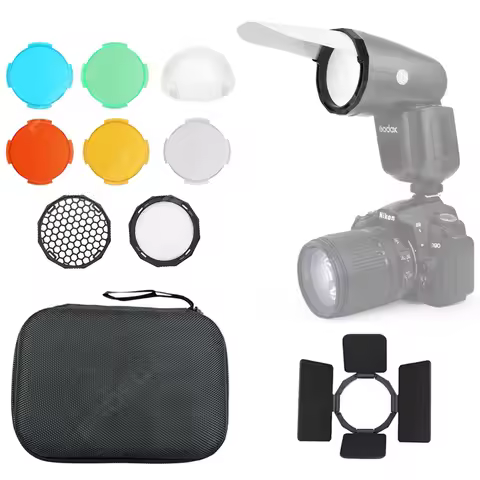 Magnetic Round Head Flash Accessory Kit For Godox V1 V1Pro AD100Pro H200R AK-R1 TRIOPO R1 F1-200 Pho