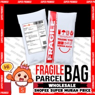 Beg Kurier [ Courier Parcel Bag With Pocket 50Pcs ️] Flyer With Fragile Sticker Print Flyers