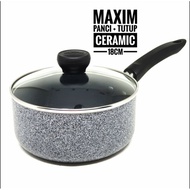 Maxim Neostone Marble Ceramic Saucepan 18 Cm + Glass Lid