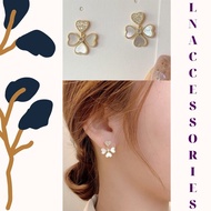 4-leaf clover earrings - lucky four-leaf clover stone earrings