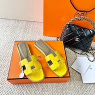 Hermes H Home Oasis Slippers - Imported Cowhide Leather | Sizes 35-39 Available