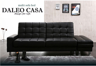 DALEO CASA - 可調式梳化床連儲物腳踏(黑色)