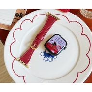 Smart Watch Universal New Year Red Band 18/20/22mm Women for S11/10/9/8/7/6/SE/GT6/9Pro Red Leather 