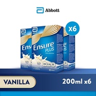 [200ml x 5/6 packets] Abbott Ensure Plus Adult Nutrition Ready To Drink Packet Chocolate Flavour (100% real)