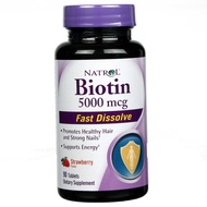 Natrol® Biotin Fast Dissolve Strawberry 5000 mcg (90 Tablets)