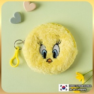 [Daiso Korea] Looney Tunes Tweety Cute Plush Round Coin Purse Pouch Bag Keychain