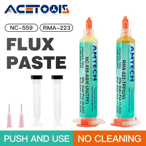 AMTECH NC559 RMA223 Flux Paste 10CC Soldering Grease for Phone CPU Reballing Low Residue No Cleaning