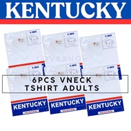 Kentucky Plain White T-Shirt (6-Pack) for Adults | Unisex Cotton VNeck