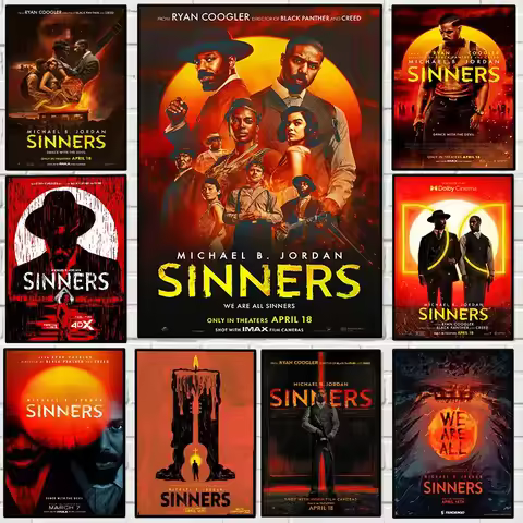 2025 Horrible Movie Sinners Poster High Quality Film Cover Canvas Painting Wall Art Picture for Livi