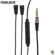 FENGLIN1I3 Braided Wire, 130cm / 51.2in with Volume Control and Mic Function Headphone Audio Cord, F