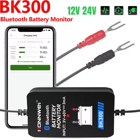 2024 New KONNWEI BK300 Battery Monitor Truck 24V Battery Tester 12V SOH SOC Battery Health Analyzer 