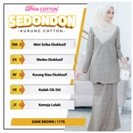 Raya 2024 Dhia Cotton Set 1176 Dark Brown Baju Kurung Moden Kedah Mini Riau Kemeja Lelaki Lengan Pendek Sedondon
