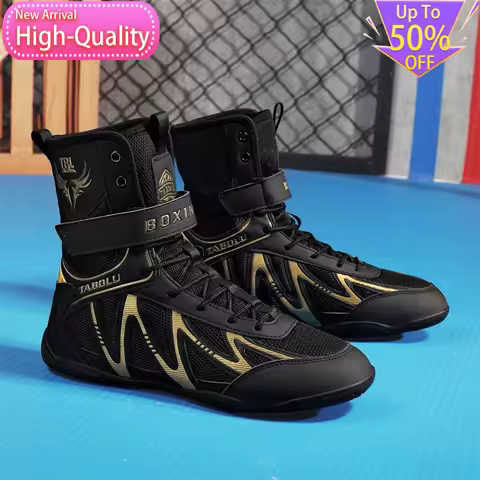 Summer New Anti Slip Professional Mens Boxing Shoes Training Flexible Sports Shoes Stable Competitio