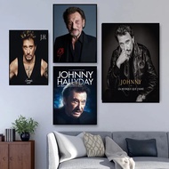 Johnny Hallyday Satin Poster Home Decoration Wall Art Fabric Poster Print 20x30cm,27x40cm,30x45cm,40