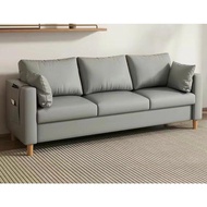 SHOPLA Tech Leather Sofa Fabric Sofa Apartment Nordic Sofa