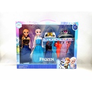 27CM Frozen Elsa And Anna Princess Dolls With Dresses &Accerssories Toy Gift Set For Girls