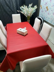 #ผ้าปูโต๊ะ pvc พื้นผิวเรียบ สีแดงสด #8 ขนาด 1m x 1.4m กันน้ำ กันร้อนได้ดี