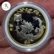 10 Yuan 2024 Koin Bimetal Coin China Commemorative include capsule