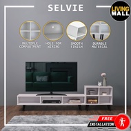 Living Mall Selvie 2-Piece TV Console and Display Cabinet Set in White Colour