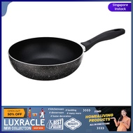 [sgstock] Wyking IHC24NL Induction Non Stick Wok Pan, 24 cm Diameter,Black - [] []