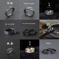 ring men ring Ring Men Women Retro Unique High-End Men's Ring Opening Adjustable Single Ring Index F