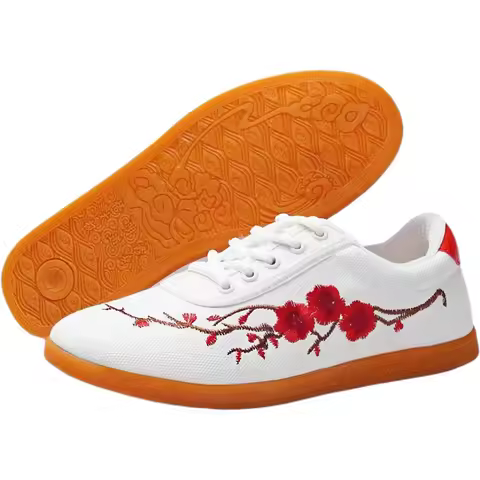 USHINE Canvas Tai Chi Tendon Boots Good Quality Martial Arts Shoes Soft Bottom Practice Kung Fu Shoe