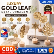 【Luxe】Luxury Gold Leaf Metal Ornaments Creative Modern Decor Living Room Tabletop Desktop Decoration