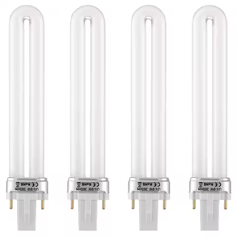 4 Pcs 9w U-shaped 365nm Nail UV Lamp Bulb Tube Light Bulbs for Nails Lightbulb Ultraviolet Dryer