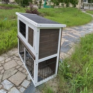 Outdoor solid wood rabbit cage luxury double layer rabbit nest pet cage rabbit house pet house anti-spray urine guinea p