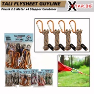 TENDA Rope flysheet tent guyline rope includ stopper carabiner rope flysheet outdoor camping 2.5 met