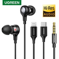 UGREEN Wired Earphone In Ear 3.5mm Noise Cancelling USB Type C With Microphone Lightning Earphones H