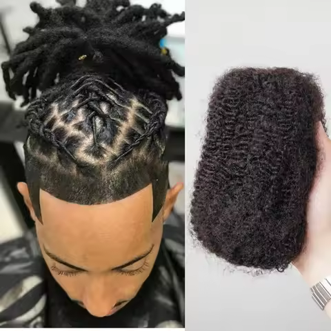 10-18 InchAfro Kinky Curly Remy Human Hair Extensions Natural 1B# Bulk Hair for Braiding No Wefts fo