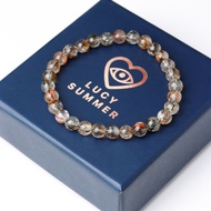 LUCY SUMMER กำไลข้อมือหินแท้ Black Gold Super Seven Rutile Quartz แบล็คโกลด์ซุปเปอร์เซเว่น ขนาด 7 mm