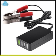 12V/24V to 5V 4-Port USB Charger Usb Charger Multiport Usb Charger with Battery Clip for Other Smart