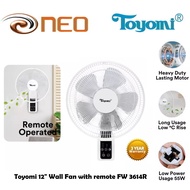 Toyomi 12" Wall Fan with remote FW 3614R