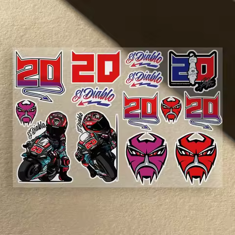 Motorcycle Sticker Waterproof for Helme Tank Car Body Bicycle Universal Vinyl Decal F-fabio Q-Quarta