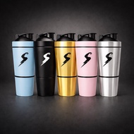 SIKAN ProSteel 400ML Shaker Bottle with 200ML Detachable Storage Container