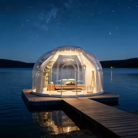Glamping Bubble Tent Dome House Starry Sky Room 3m 5m 8m Polycarbonate Transparent PC Geodesic Dome 